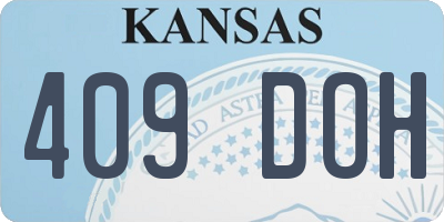 KS license plate 409DOH