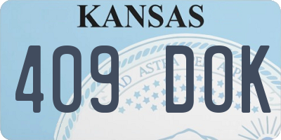 KS license plate 409DOK