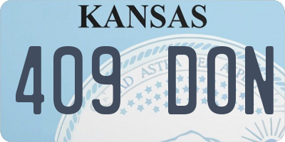 KS license plate 409DON