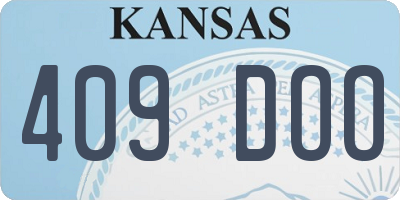 KS license plate 409DOO