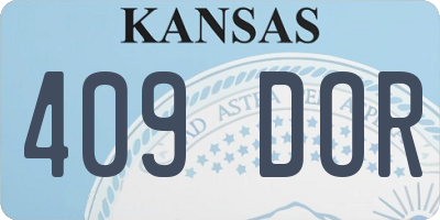KS license plate 409DOR