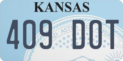 KS license plate 409DOT
