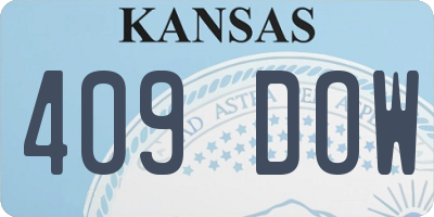 KS license plate 409DOW