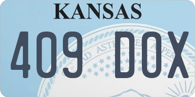 KS license plate 409DOX