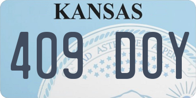 KS license plate 409DOY