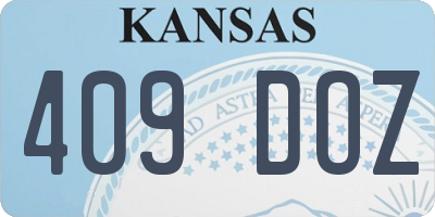 KS license plate 409DOZ