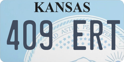 KS license plate 409ERT