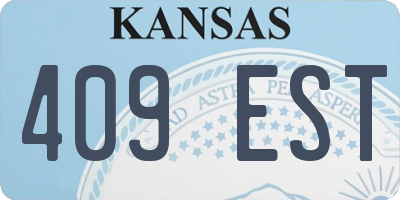 KS license plate 409EST