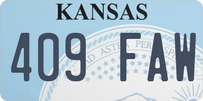 KS license plate 409FAW