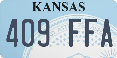KS license plate 409FFA