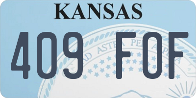 KS license plate 409FOF