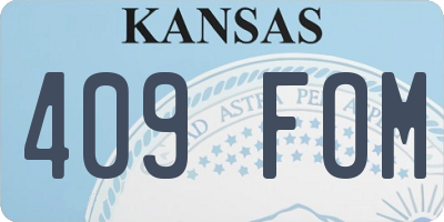 KS license plate 409FOM