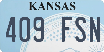 KS license plate 409FSN