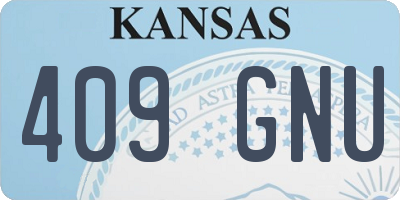 KS license plate 409GNU