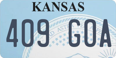 KS license plate 409GOA