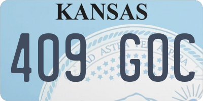 KS license plate 409GOC