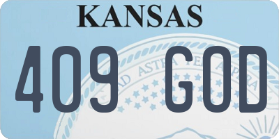 KS license plate 409GOD