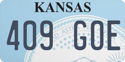 KS license plate 409GOE