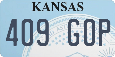KS license plate 409GOP