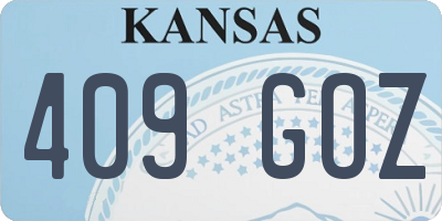 KS license plate 409GOZ