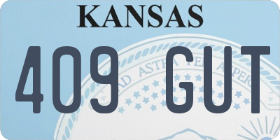 KS license plate 409GUT