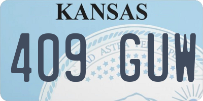 KS license plate 409GUW