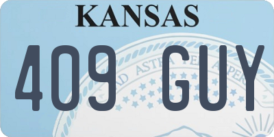 KS license plate 409GUY