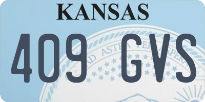 KS license plate 409GVS