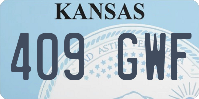 KS license plate 409GWF