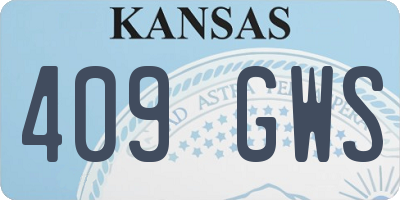 KS license plate 409GWS