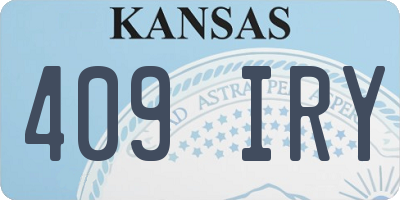 KS license plate 409IRY