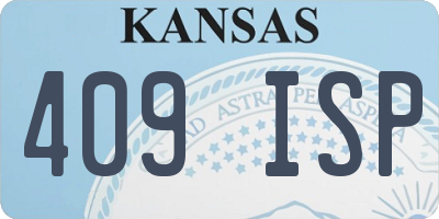 KS license plate 409ISP