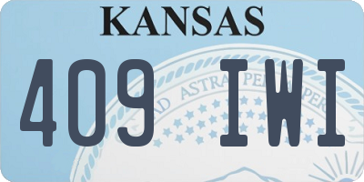 KS license plate 409IWI