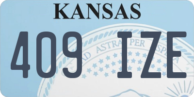 KS license plate 409IZE