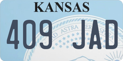 KS license plate 409JAD