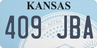 KS license plate 409JBA