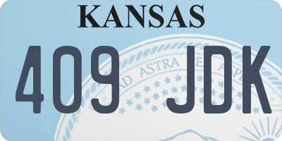 KS license plate 409JDK