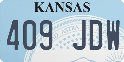 KS license plate 409JDW