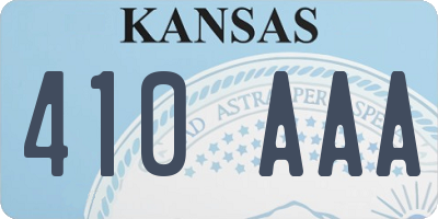 KS license plate 410AAA