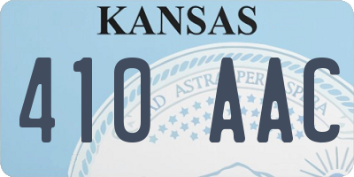KS license plate 410AAC