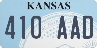 KS license plate 410AAD