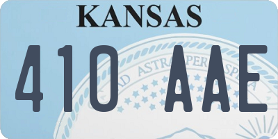 KS license plate 410AAE