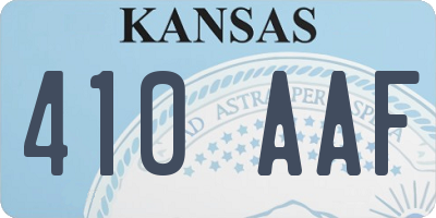 KS license plate 410AAF