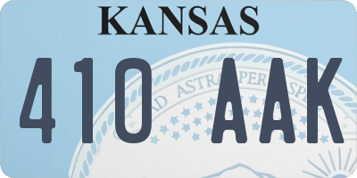 KS license plate 410AAK