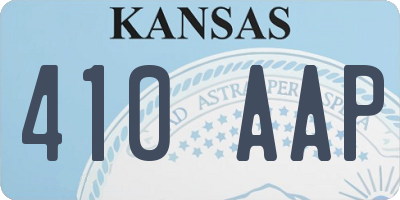KS license plate 410AAP