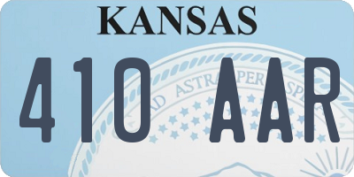 KS license plate 410AAR
