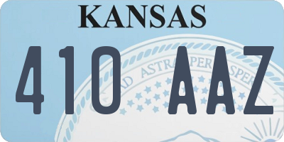 KS license plate 410AAZ