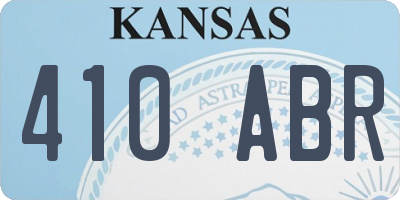 KS license plate 410ABR