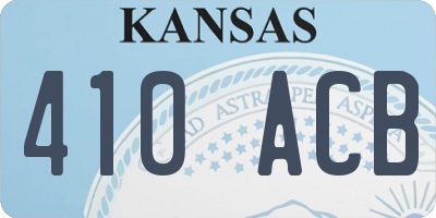 KS license plate 410ACB