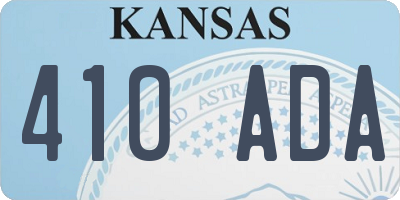 KS license plate 410ADA